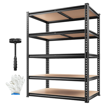 5-Tier Adjustable Metal Shelving Unit with 915 kg Capacity – FlexiRack™