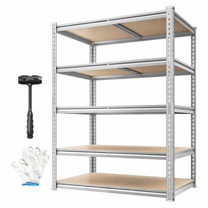 5-Tier Adjustable Metal Shelving Unit with 915 kg Capacity – FlexiRack™