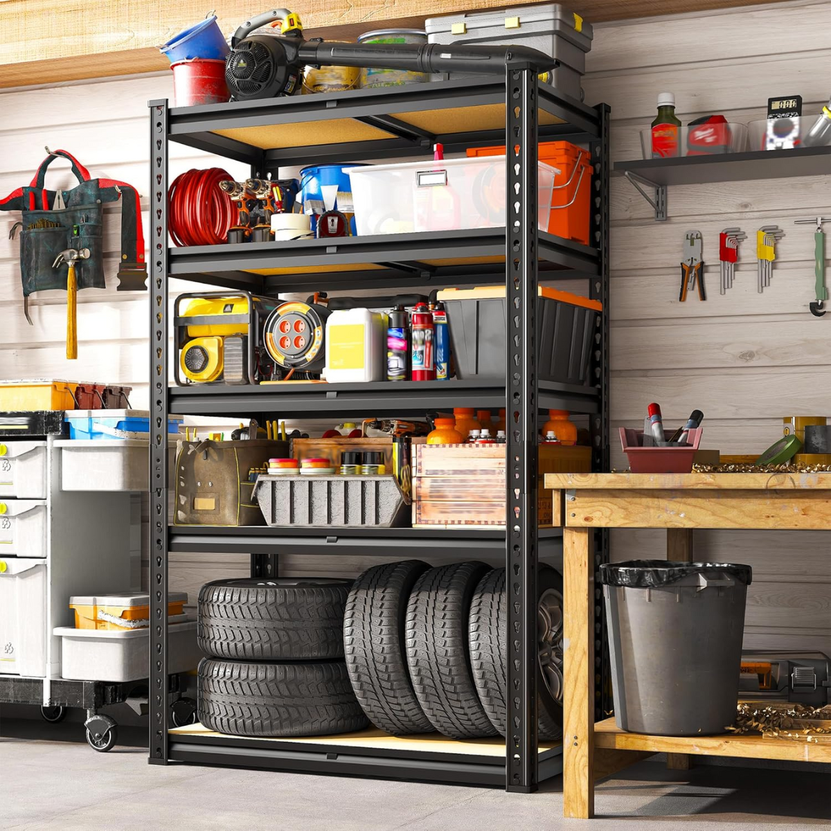 5-Tier Adjustable Metal Shelving Unit with 915 kg Capacity – FlexiRack™