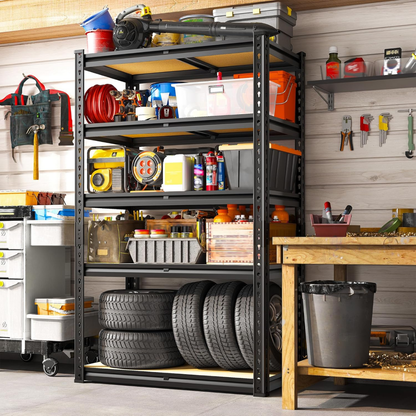 5-Tier Adjustable Metal Shelving Unit with 915 kg Capacity – FlexiRack™